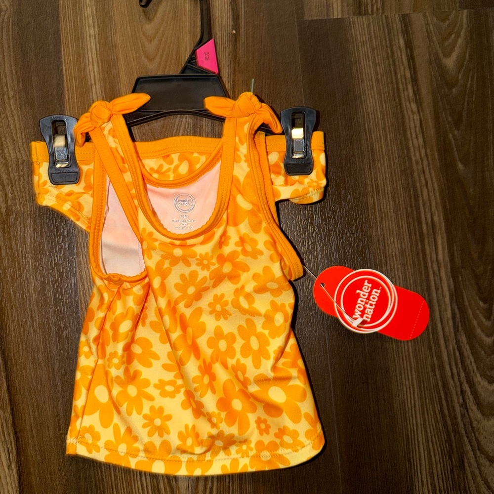 Wonder Nation Orange Floral Baby Dress